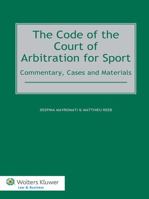 cover image of The Code of the Court of Arbitration for Sport